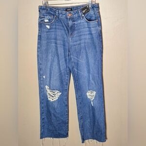 NWT Express 90's Ankle Boot Mid Rise Distressed Jeans, 6L